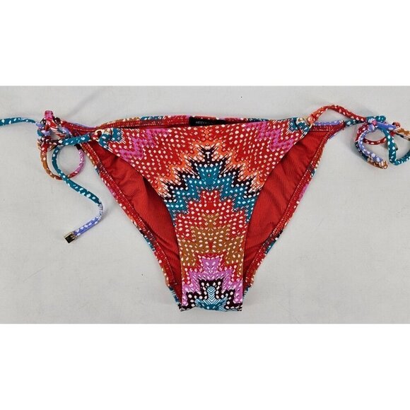 New Heidi Klum Swim Antaria Tie Side Bikini Bottoms Womens XS Chevron - Picture 2 of 6